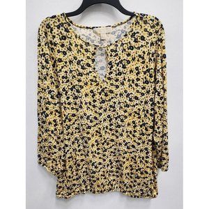 Michael Kors Floral Print Blouse - Yellow and Black